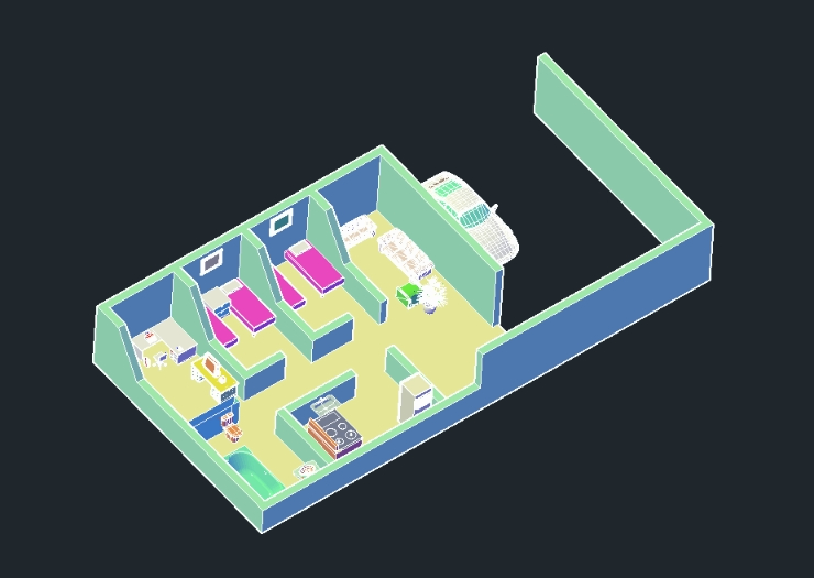 Plano de uma casa 3d