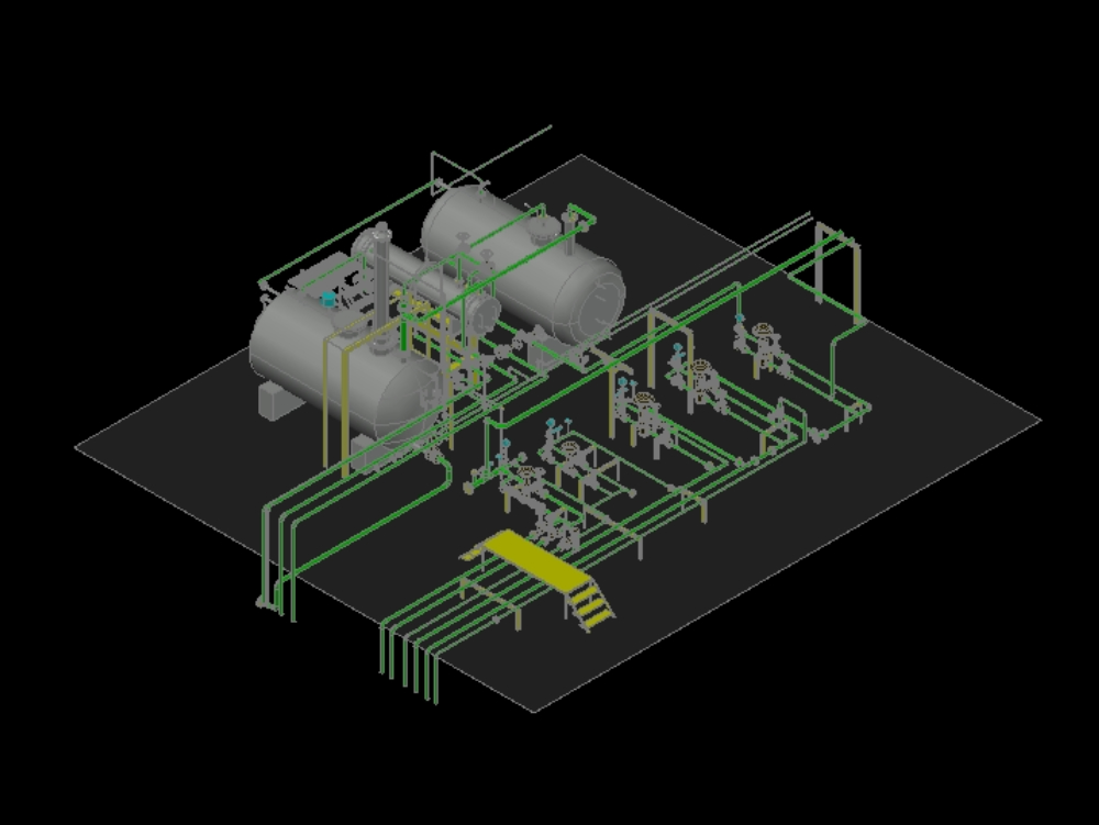 Dampfsystem in 3D.