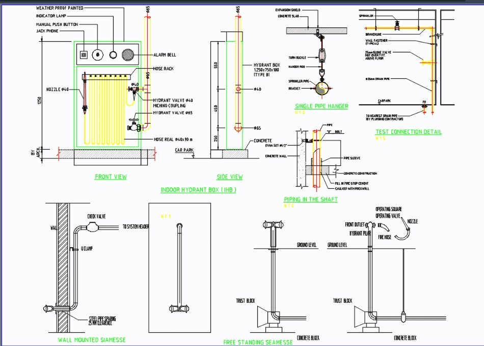 Fire hydrant detail in AutoCAD | CAD download (2.59 MB) | Bibliocad