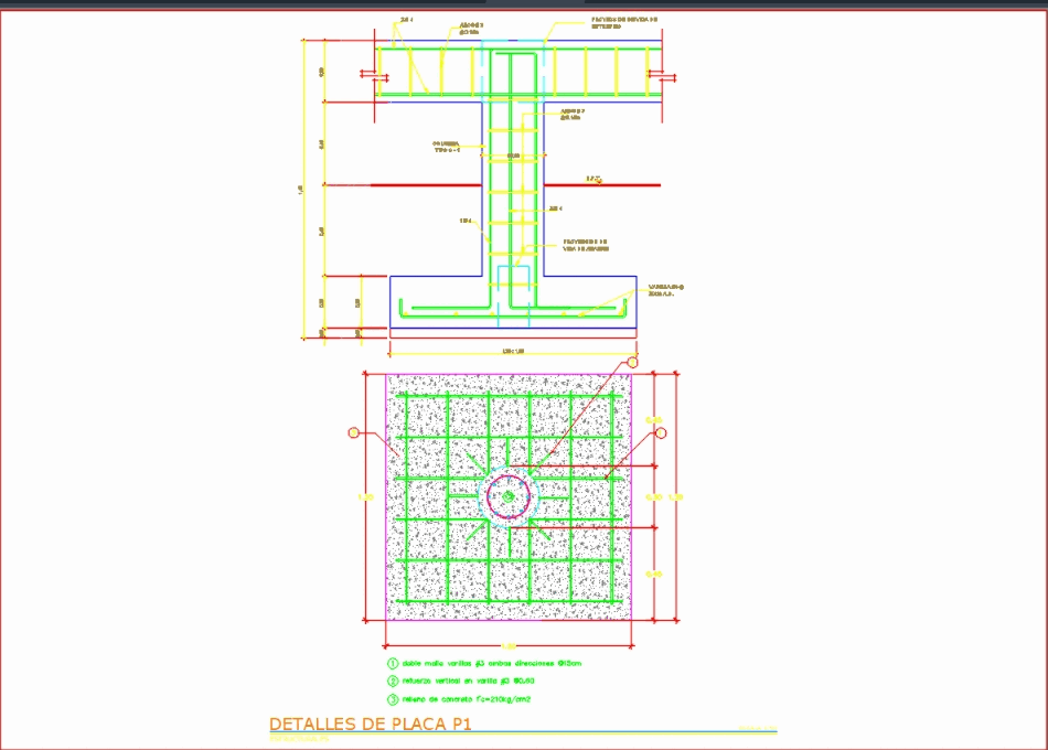 Isolated footing detail in AutoCAD Download  CAD free 43 