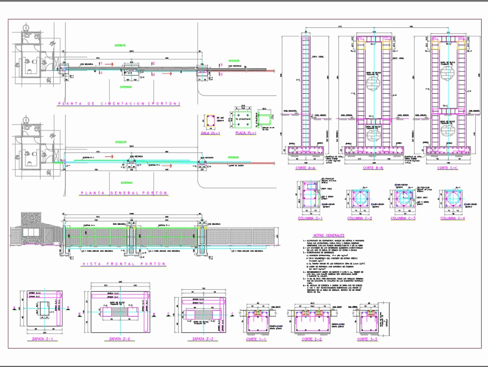 Sliding access gate in AutoCAD | Download CAD free (382.64 KB) | Bibliocad