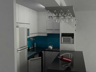 Kitchen in 3d, Fully Equipped