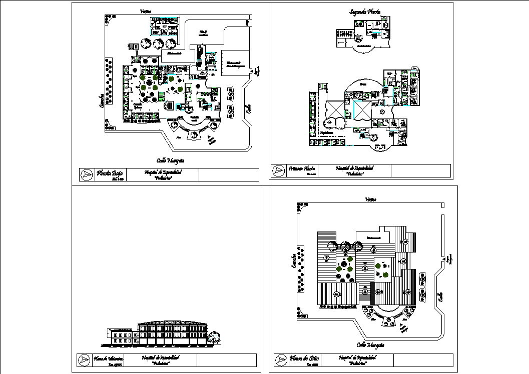 Pediatric hospital, 3 storeys, design study (889.03 KB) Bibliocad