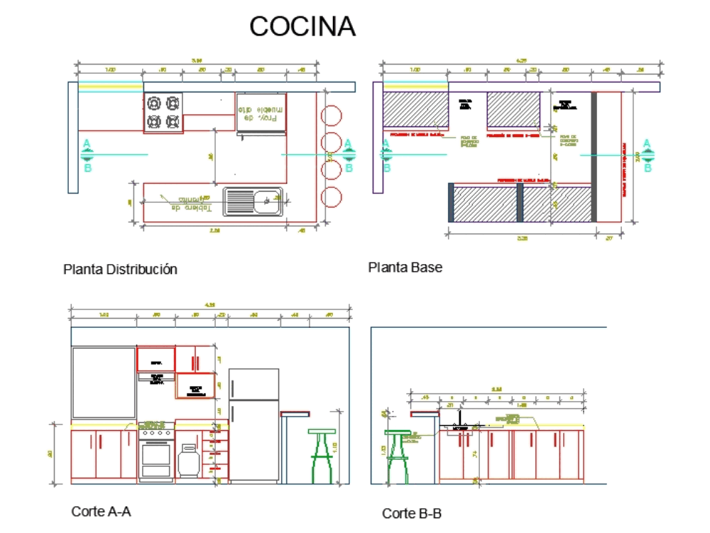  Kitchen cabinets in AutoCAD Download CAD free 808 19 KB 