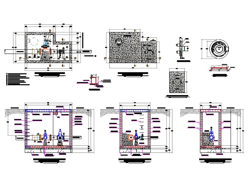 Valve Chamber, Joint, Water Mains In Autocad 