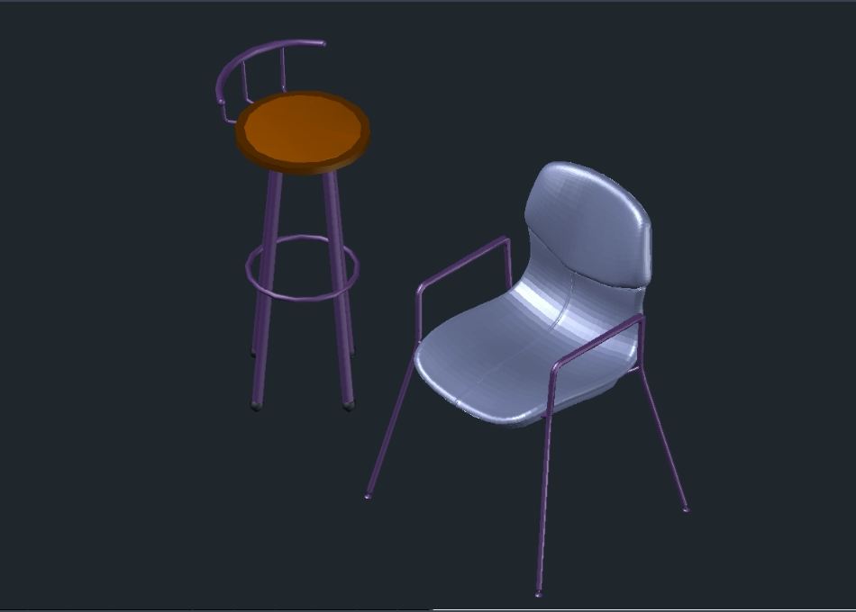 3D-Bank und Stuhl
