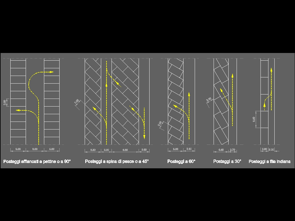 Estacionamiento en AutoCAD | Descargar CAD gratis (28.02 KB) | Bibliocad