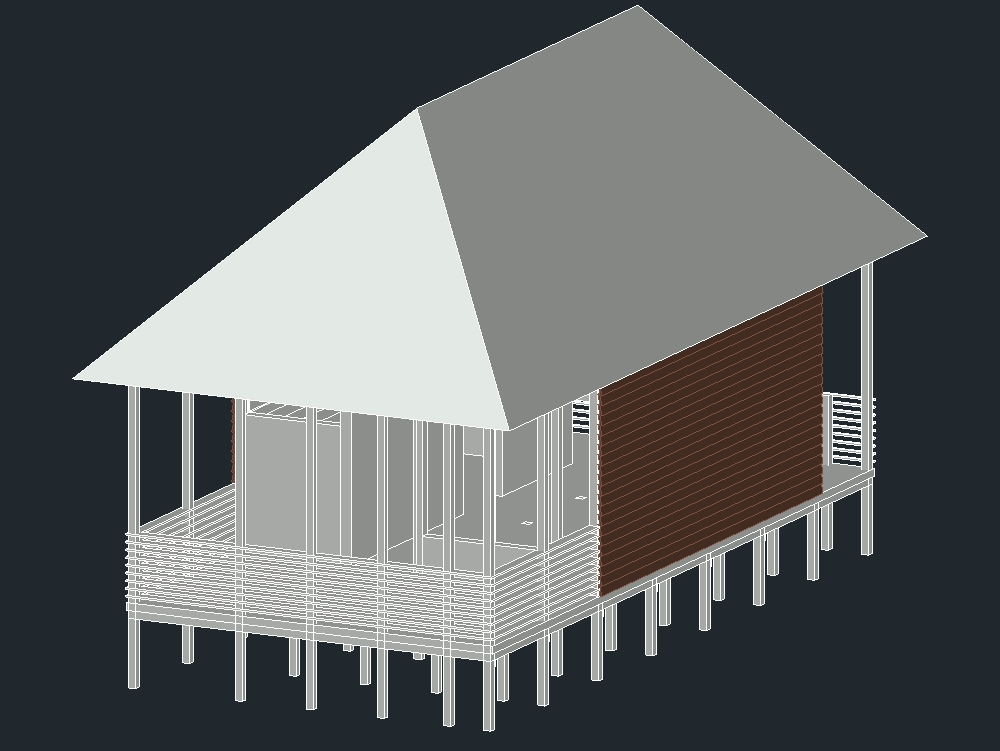 cabana de madeira 3d