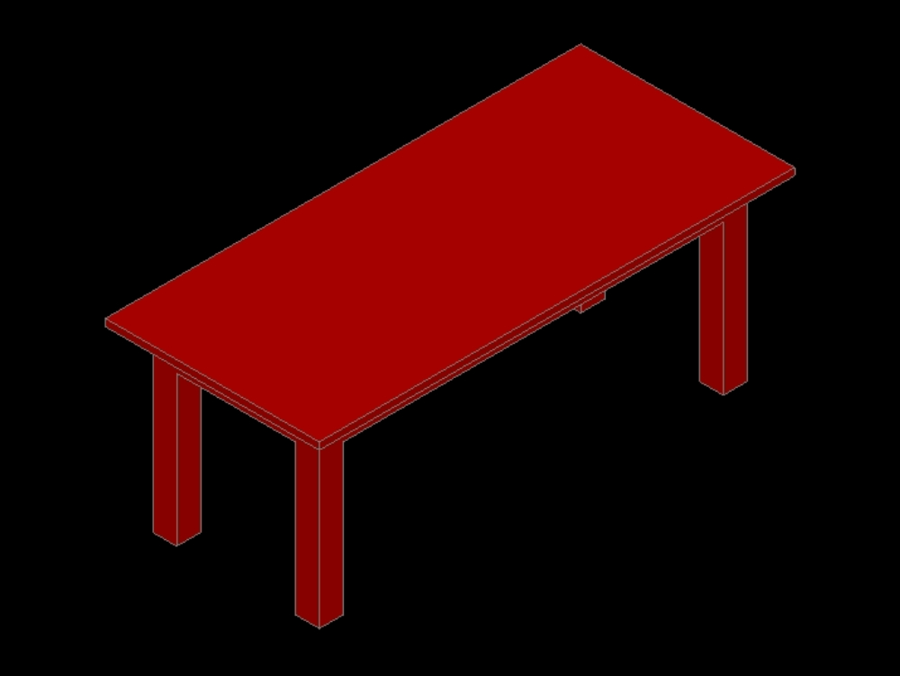 rectangular table in 3d