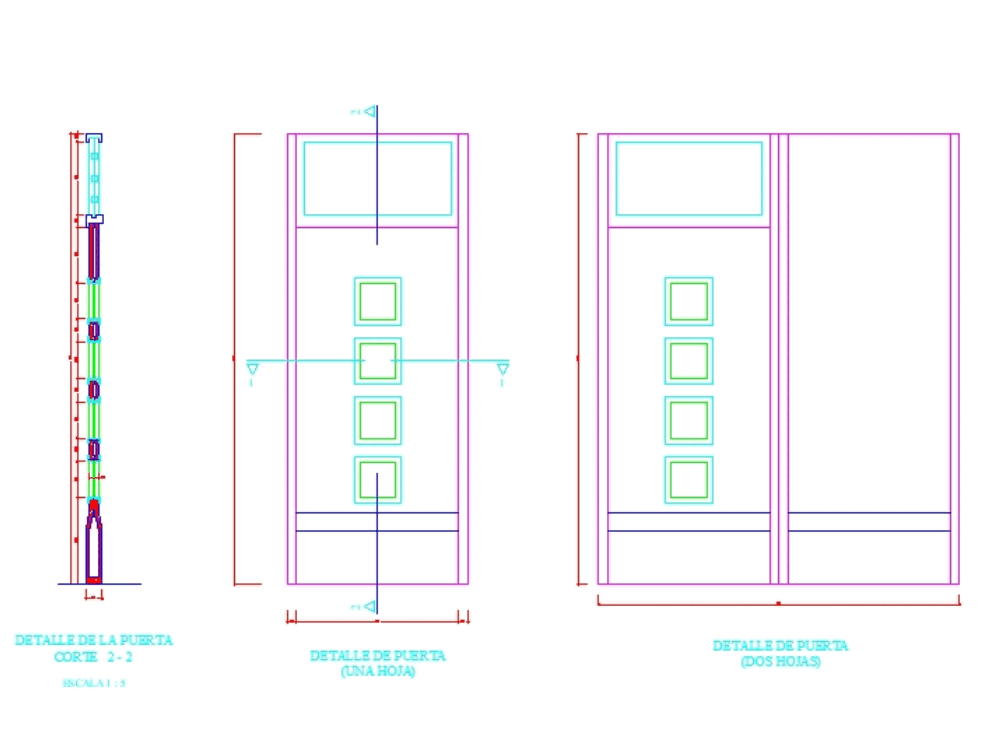 Detalle de puerta en AutoCAD Descargar CAD gratis (26.54 KB) Bibliocad