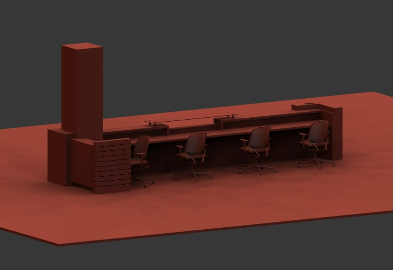 Reception Desk Counter in 3d