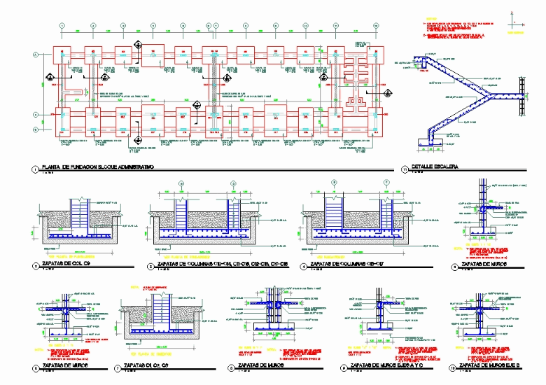 Detalles Fundaciones Zapatas En Autocad Cad Kb Bibliocad