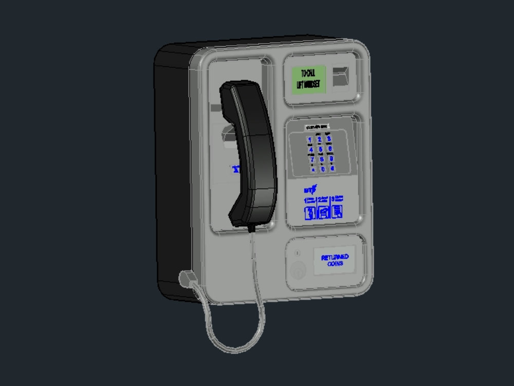 Cabine telefônica 3d