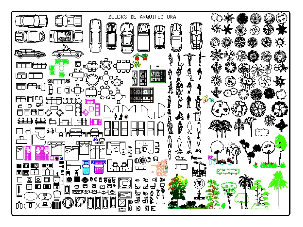 Blocos - Blocos DWG de Mobiliário