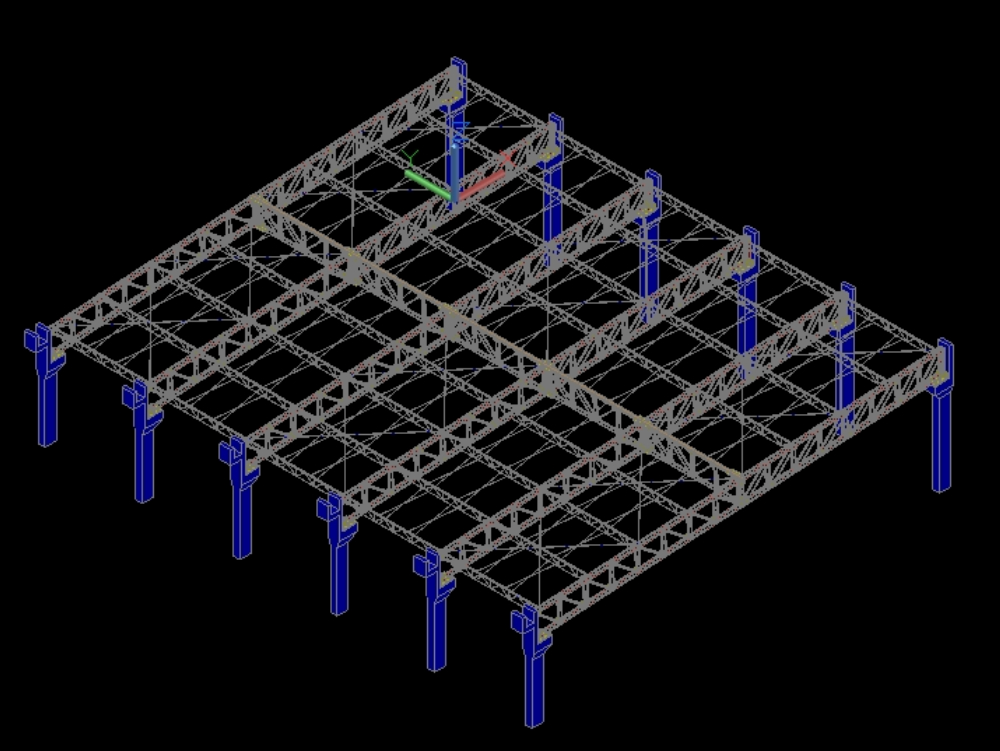 Estructura metálica para complejo deportivo en 3D.