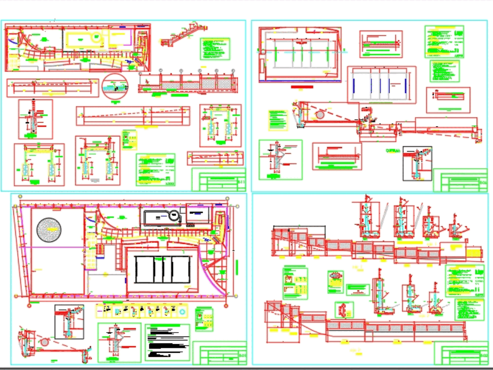 Details sports complex structures in AutoCAD | CAD (2 MB) | Bibliocad