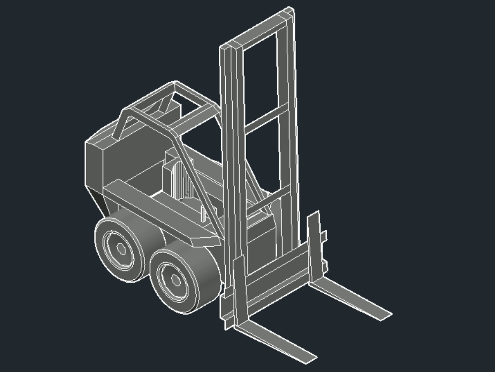 3d Forklift In Autocad Cad Download 38 38 Kb Bibliocad