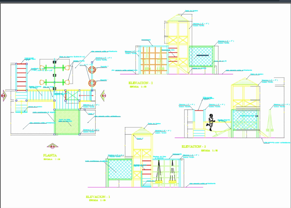 Juegos para parque en AutoCAD | Descargar CAD gratis (511.4 KB) | Bibliocad