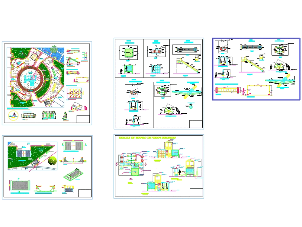 Recreational park, playground equipment (1.33 MB) | Bibliocad