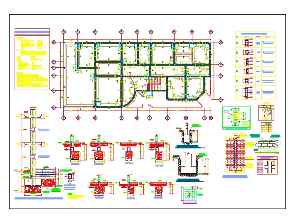 Vivienda 1 piso - cimentacion en AutoCAD | CAD (325.77 KB) | Bibliocad