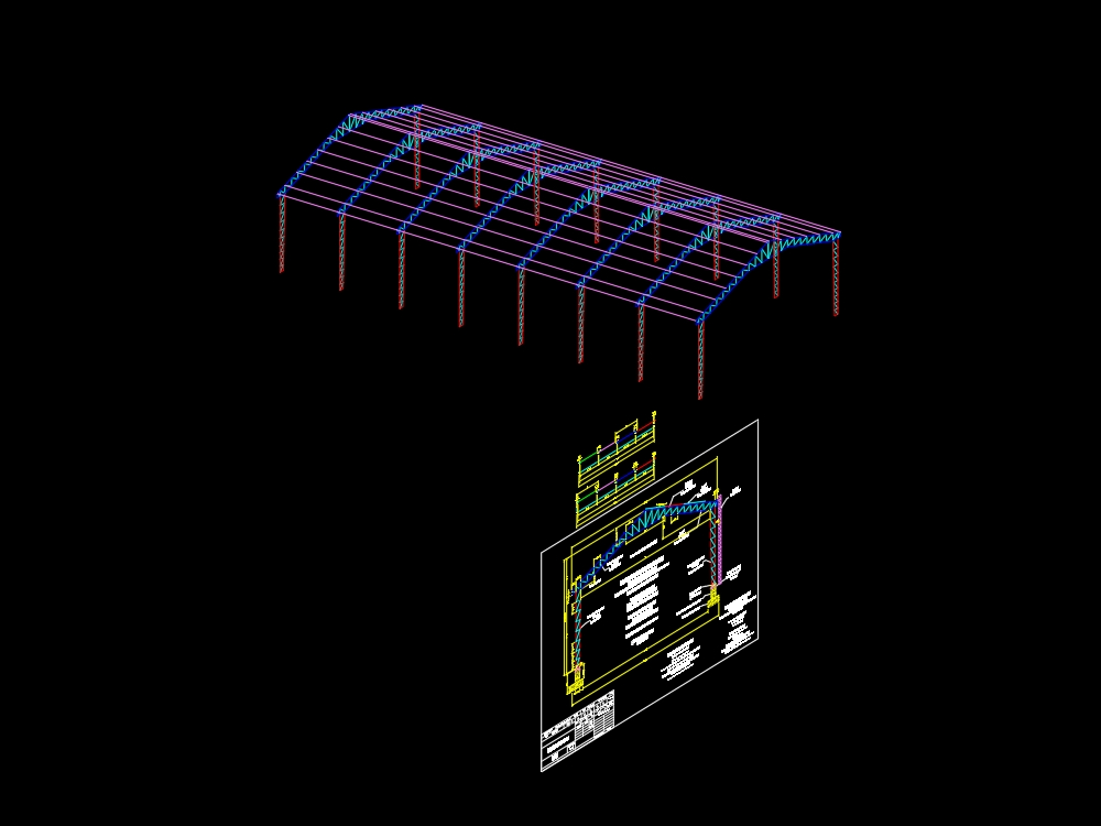 Estructura para Galpón Industrial 3D