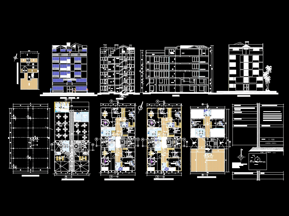 Edificio 6 Plantas En Autocad Descargar Cad 2 15 Mb Bibliocad