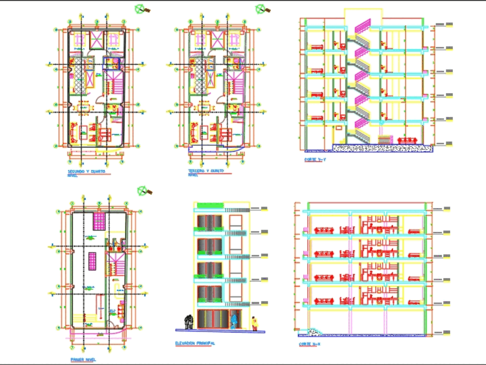 Multifamily, 5 storeys in AutoCAD CAD download (362.55