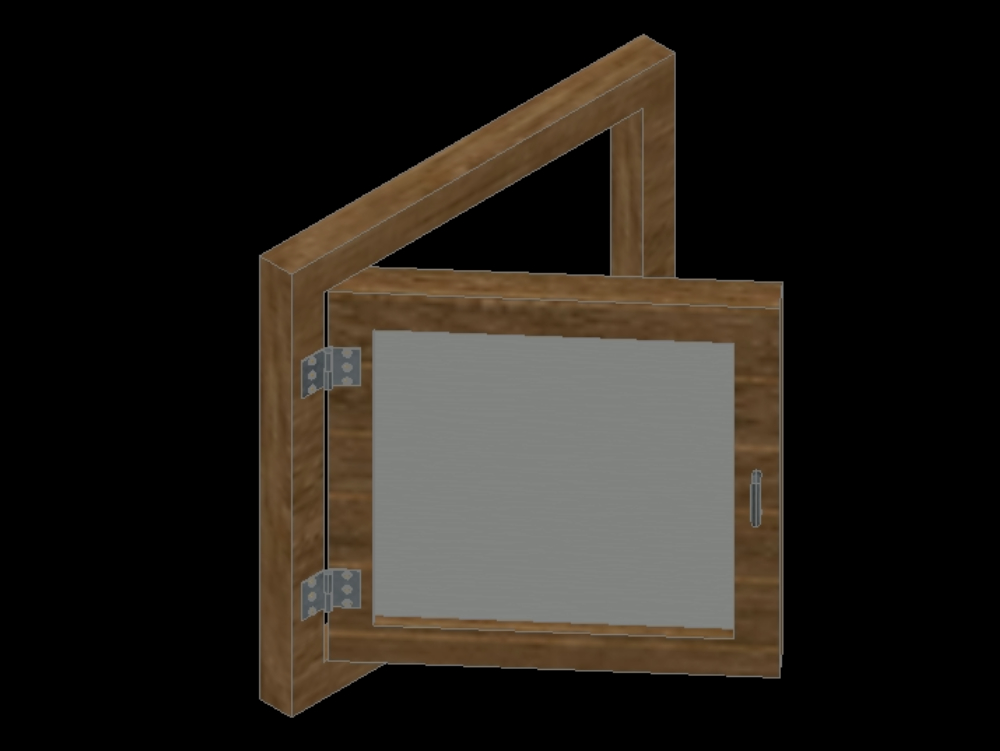 3D-Holzfenster.