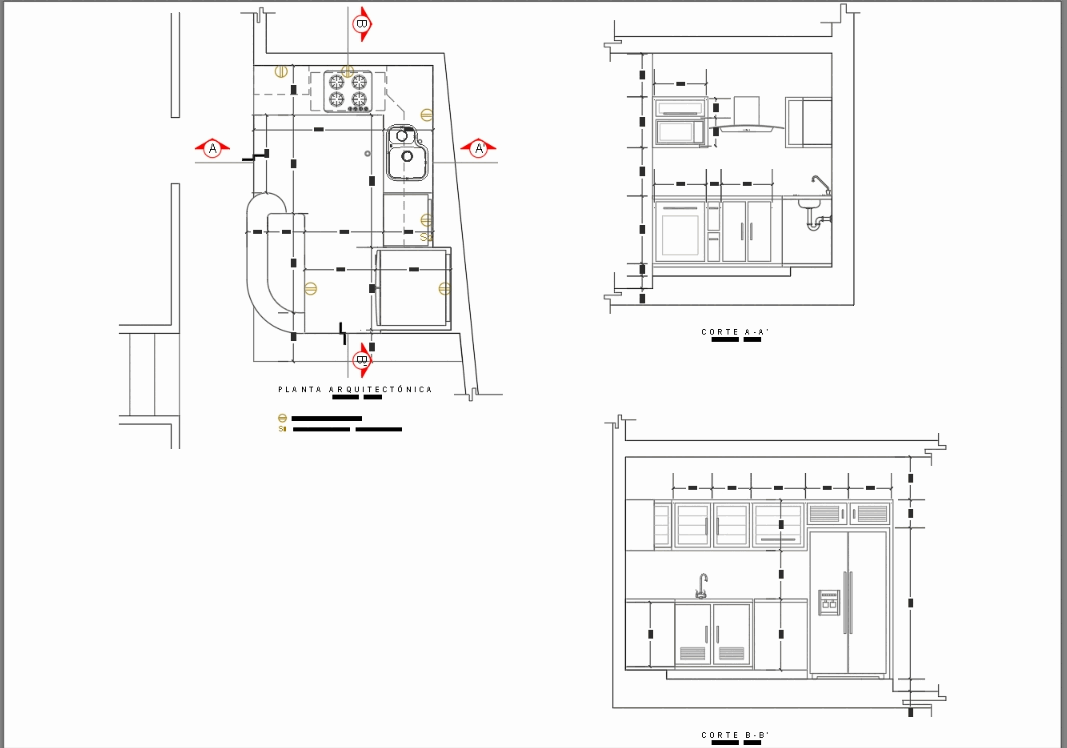 Kitchen design in AutoCAD | Download CAD free (148.4 KB) | Bibliocad