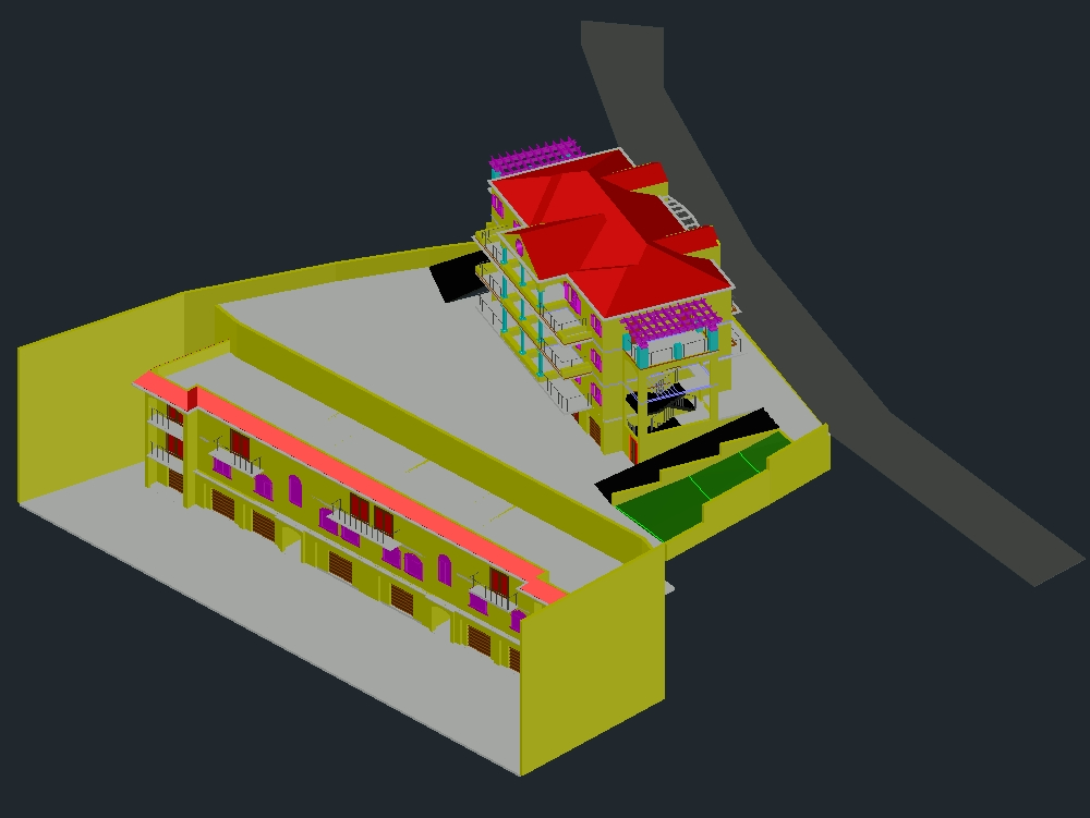 Edificio multifamiliar 3D