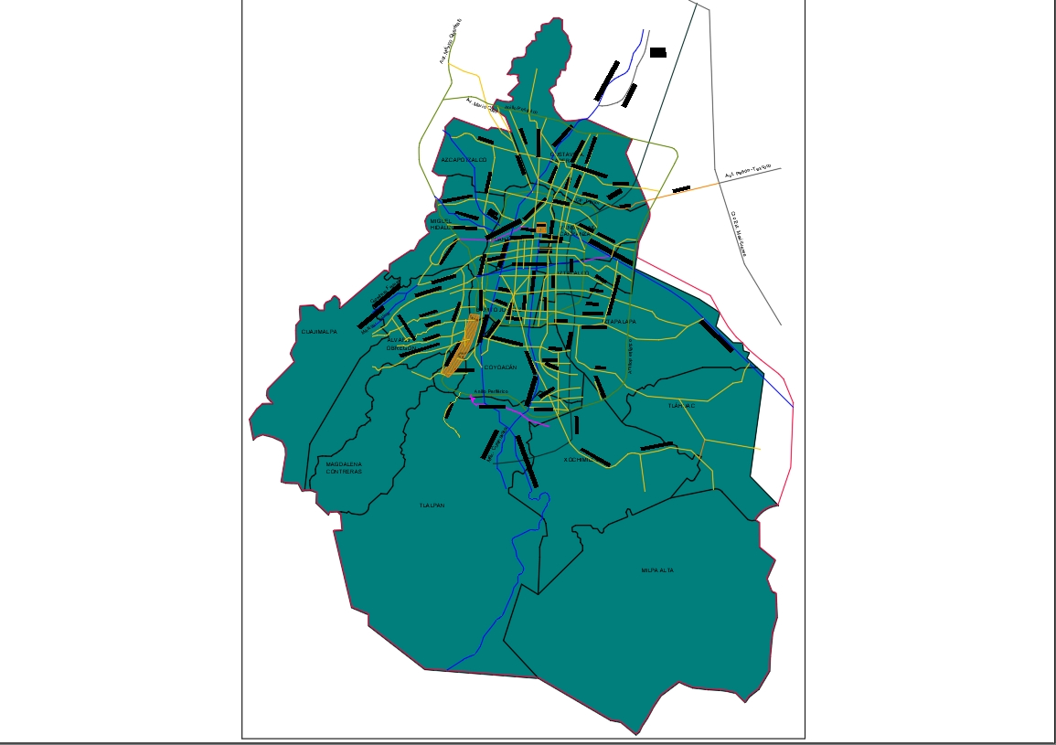 Key map of Mexico City