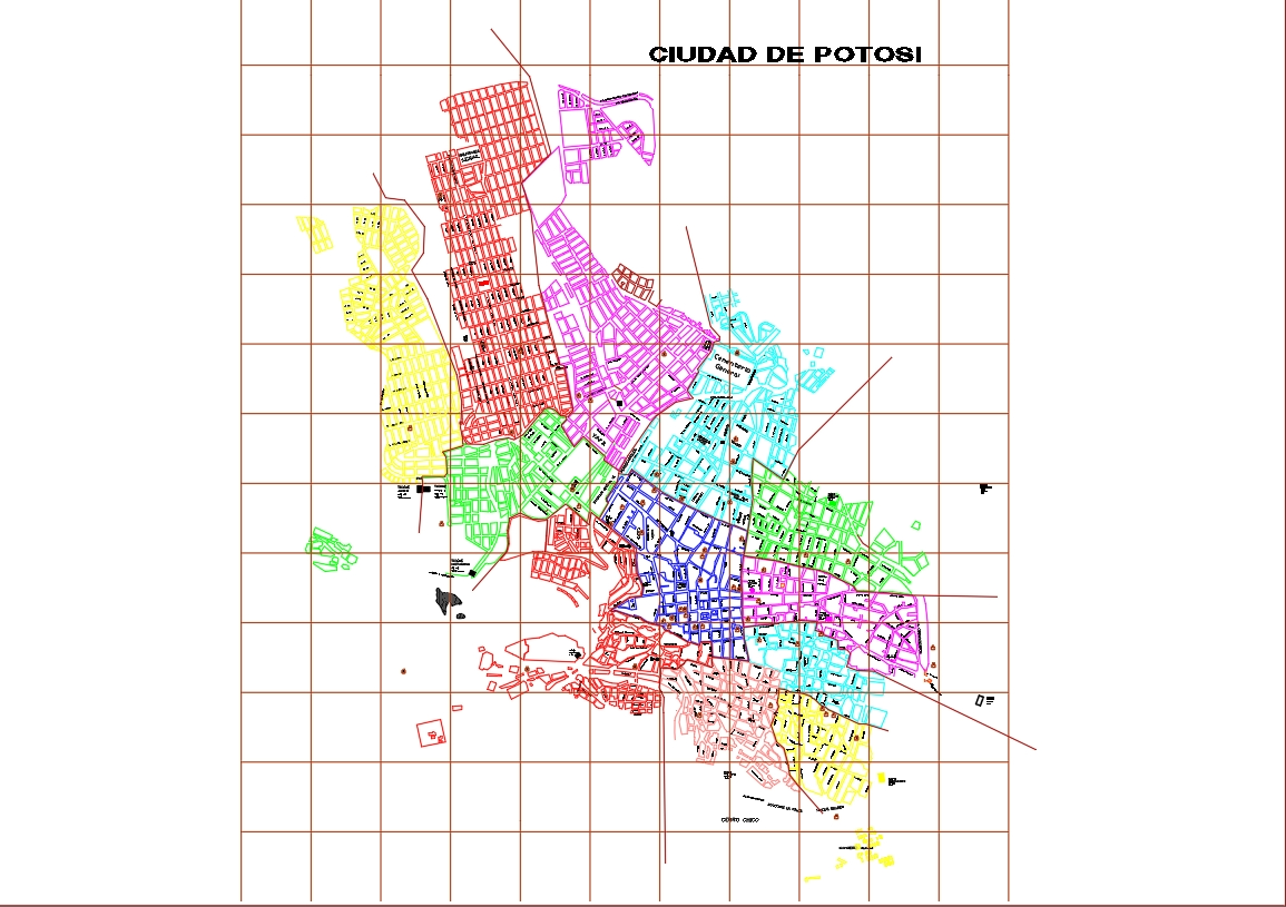 Stadtplan von Potosi