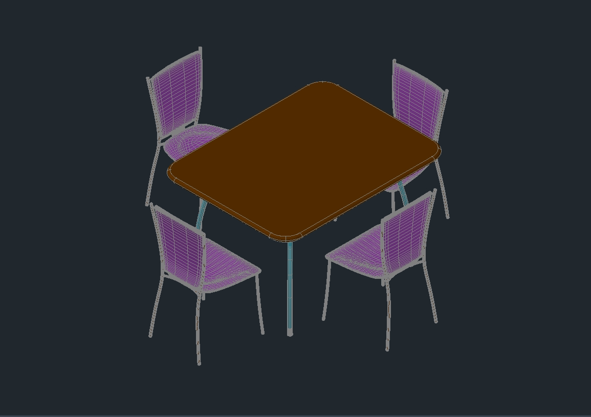 3D-Tisch und Stühle