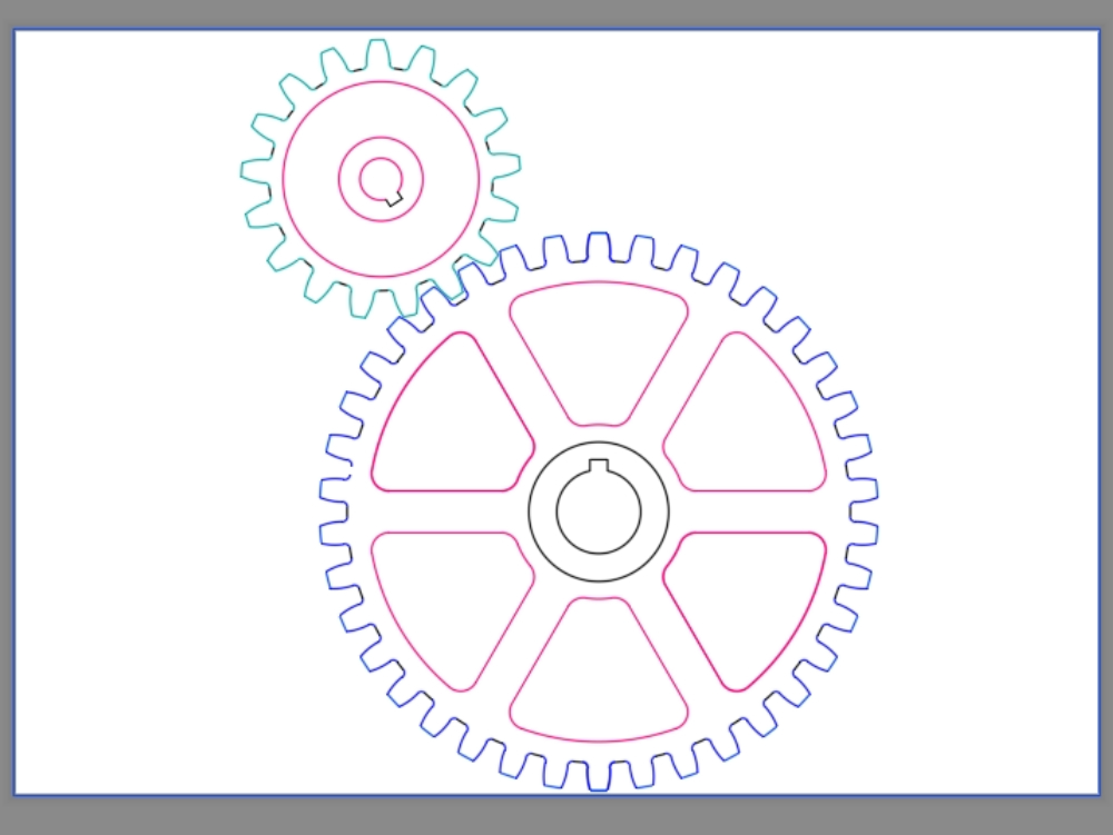 Gears in AutoCAD, Download CAD free (41.39 KB)
