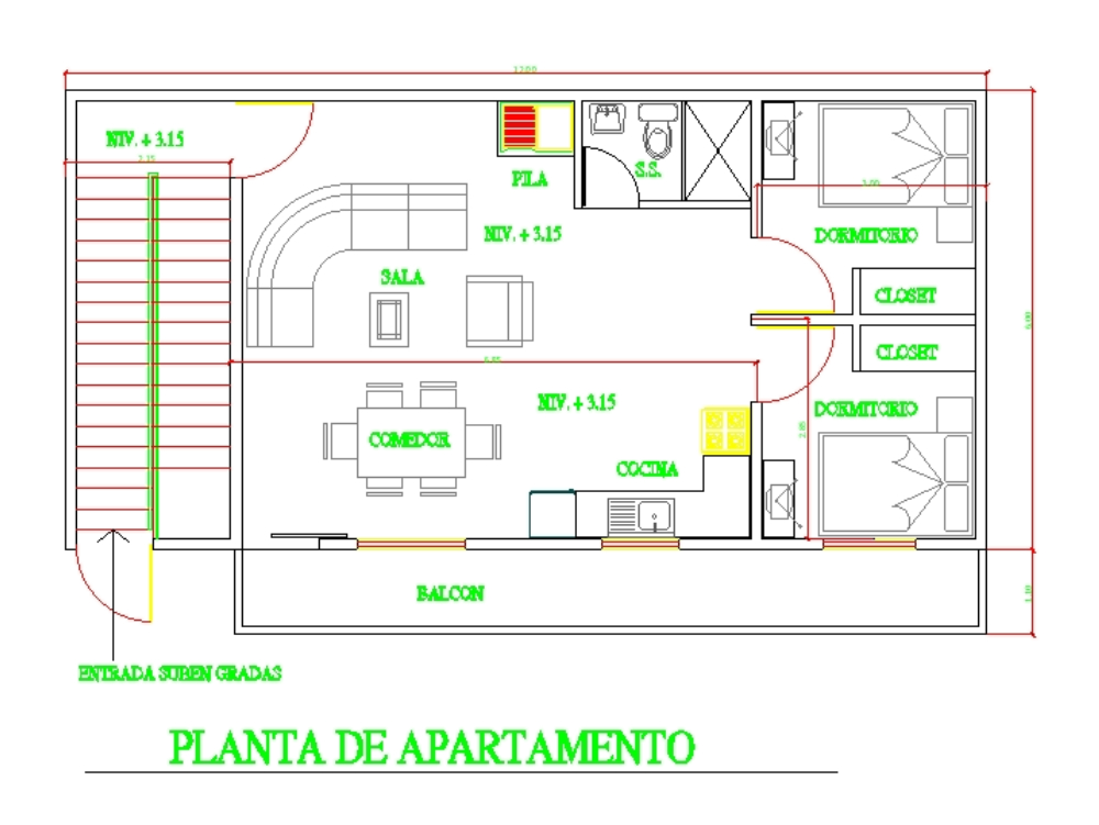 Department of 12.00 x 7.10 m