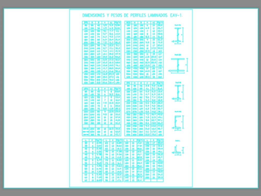 agenda cartel El sendero Perfiles laminados en AutoCAD | Descargar CAD gratis (44.68 KB) | Bibliocad