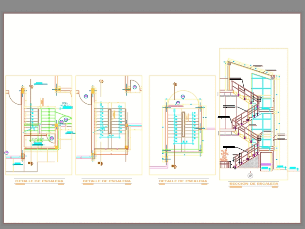 Desarrollo baranda escalera en AutoCAD | CAD (294.37 KB) | Bibliocad