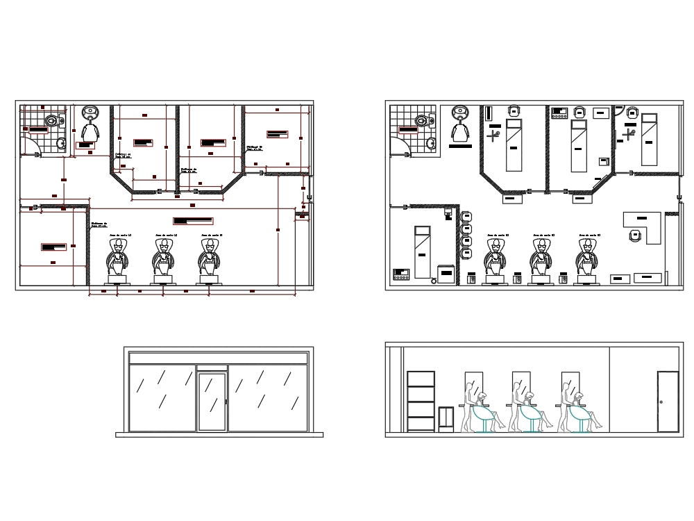 Beauty salon in AutoCAD  Download  CAD free  747 71 KB 