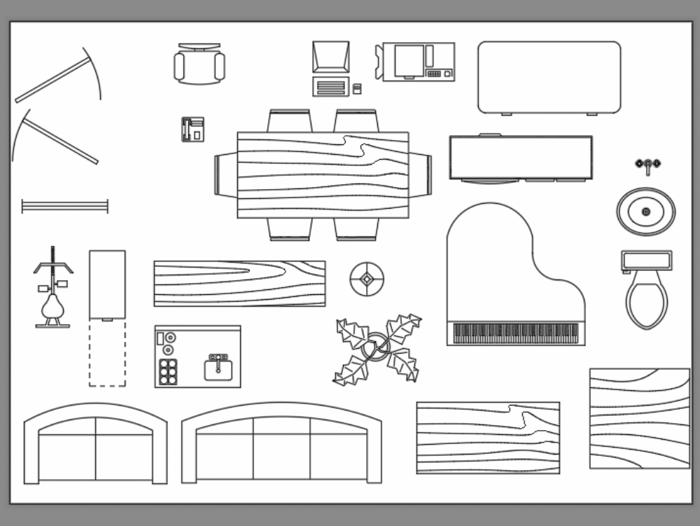 Objetos varios en AutoCAD | Descargar CAD gratis (70.85 KB) | Bibliocad