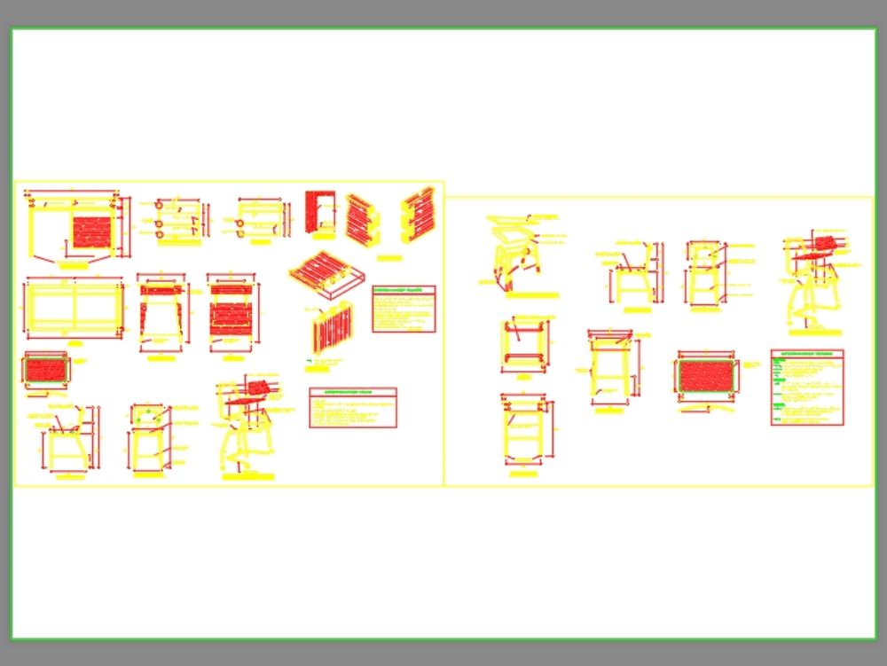 School furniture in AutoCAD | CAD download (138.53 KB) | Bibliocad