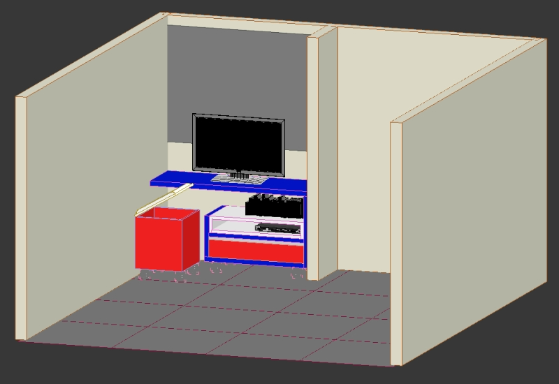 Mueble de TV Niño 3D