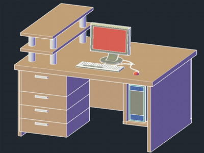 Mueble computadora 3D