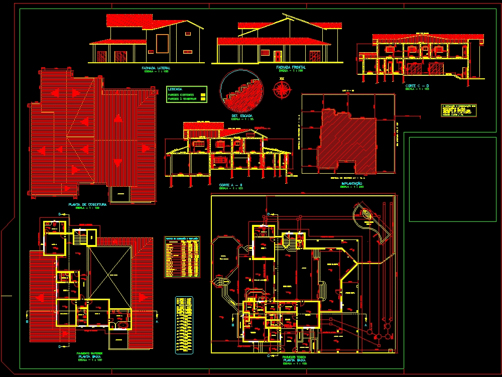 Casa residencial en AutoCAD | Descargar CAD gratis (668.92 KB) | Bibliocad