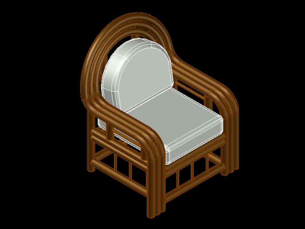 Rustikaler Sessel in 3D