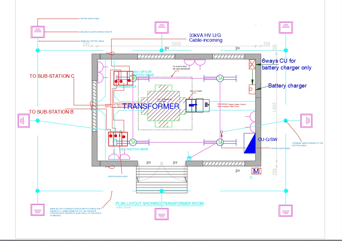 Switch room in AutoCAD | Download CAD free (863.22 KB) | Bibliocad