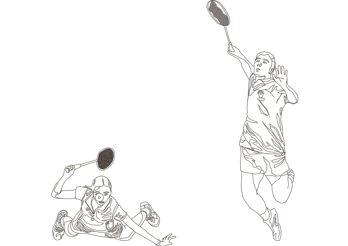 jogadores de badminton