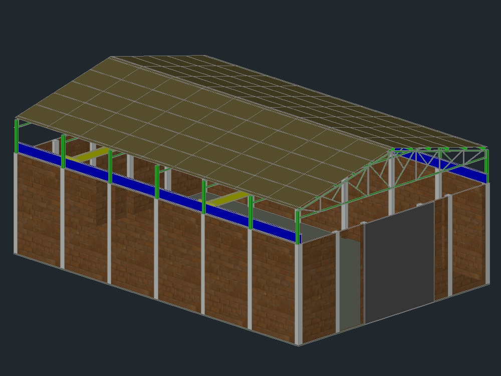 3d industrial warehouse