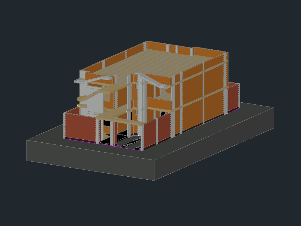 3d two-level house