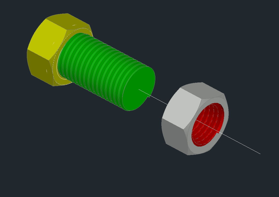 3d nut and bolt