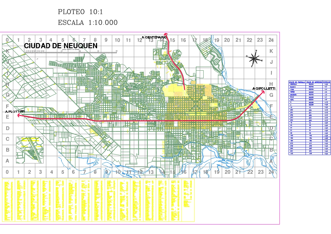 Plan de la ville de Neuquén ; Argentine